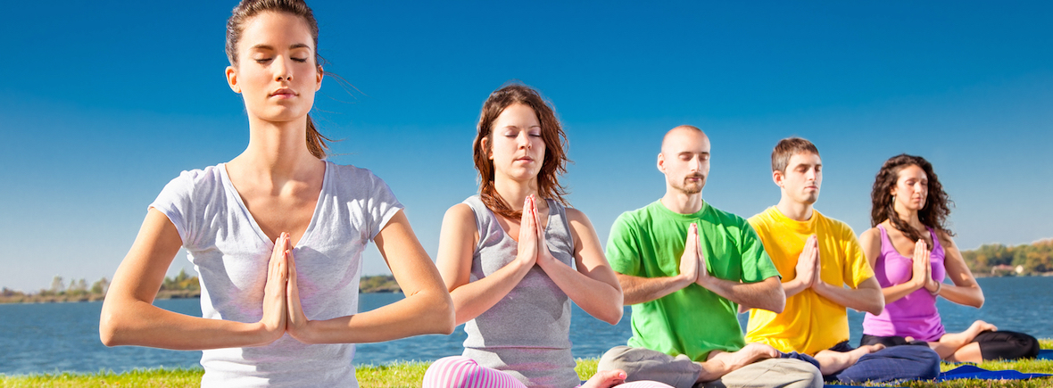 Yoga, Yoga groepsles, namasté, meditation, meditatie